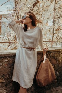 SUKIENKA LINEN CREPE