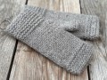 mitenki szare wzór francuski