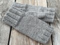 mitenki szare wzór ściągaczowy