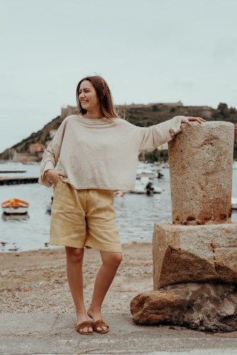 Basic oversize 100% dzianina lniana