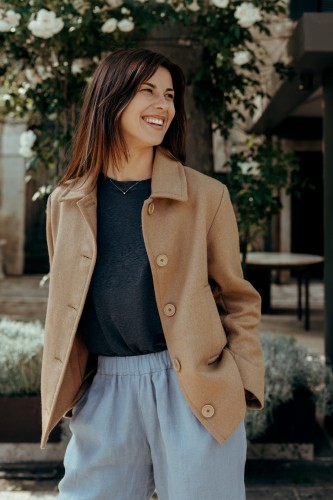 Kurtka 100% wełna camel